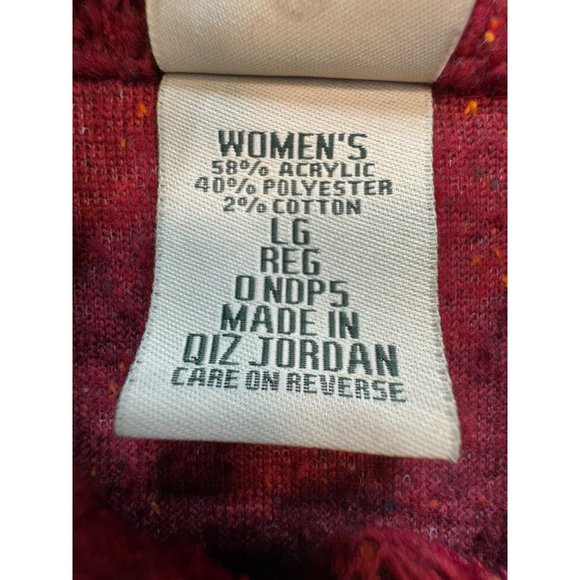 L.L. Bean Womens Sherpa Jacket LG Red Button Closure Outdoor Cozy - Picture 3 of 12